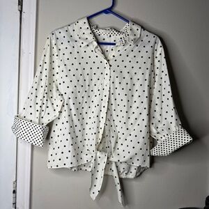 Chico’s Women’s Polka Dot Button-Down Shirt – Size 3